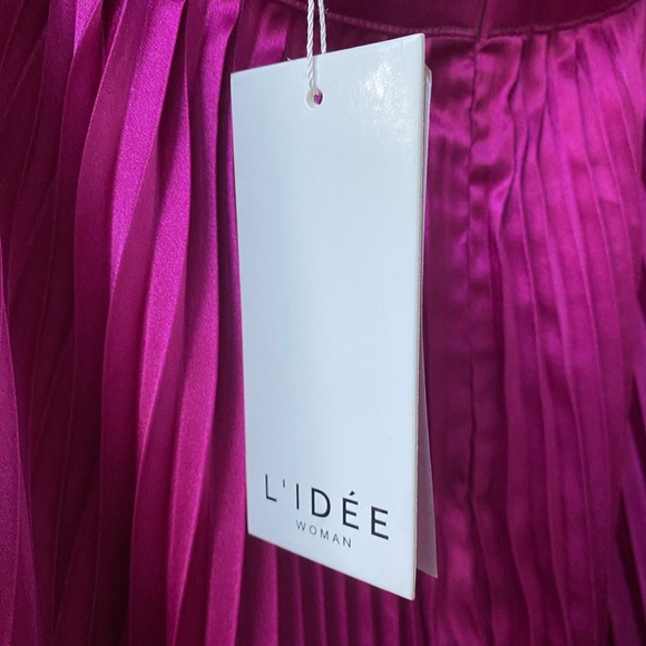 NWT REVOLVE L’idee Renaissance pleated halter gown in magenta / purple / grape 4 - Picture 6 of 11